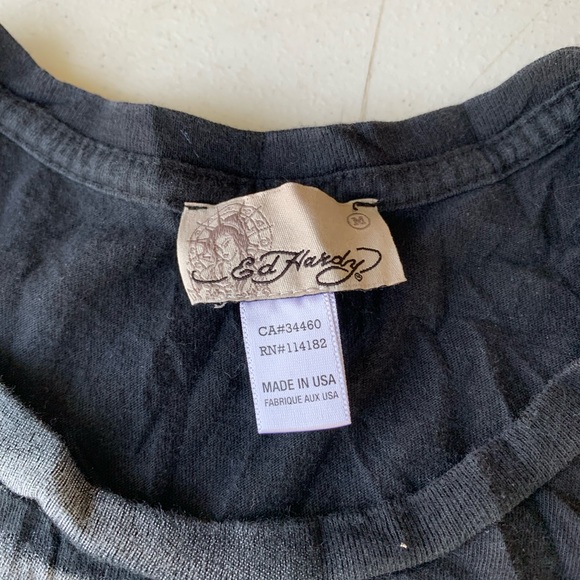 Rare! Y2K Vintage Ed Hardy embellished tee size Medium. - Picture 10 of 11